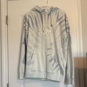 Quiksilver Men's Light Blue Tie-Dye Hoodie